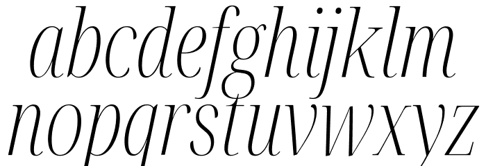 Noto Serif Display ExtraCondensed ExtraLight Italic Font LOWERCASE
