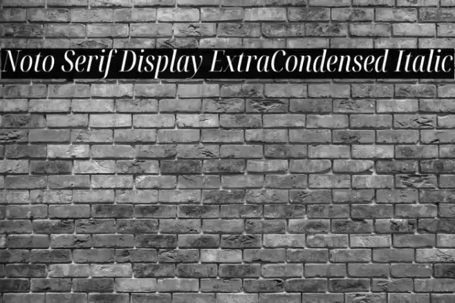 Noto Serif Display ExtraCondensed Italic Font examples