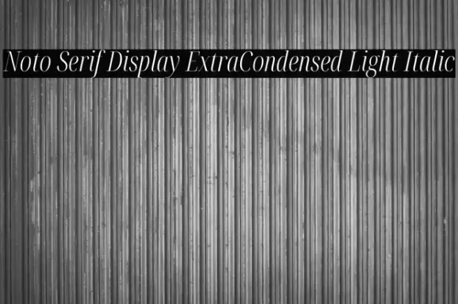 Noto Serif Display ExtraCondensed Light Italic Font examples
