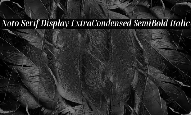 Noto Serif Display ExtraCondensed SemiBold Italic Font examples