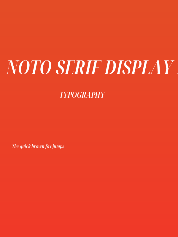 Noto Serif Display ExtraCondensed SemiBold Italic Poster