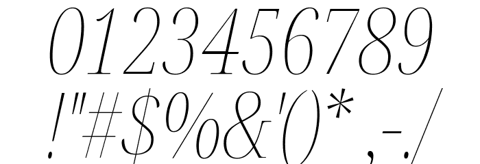 Noto Serif Display ExtraCondensed Thin Italic Font OTHER CHARS