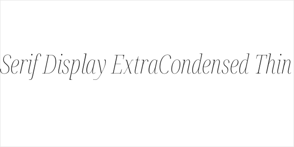 Noto Serif Display ExtraCondensed Thin Italic Logo