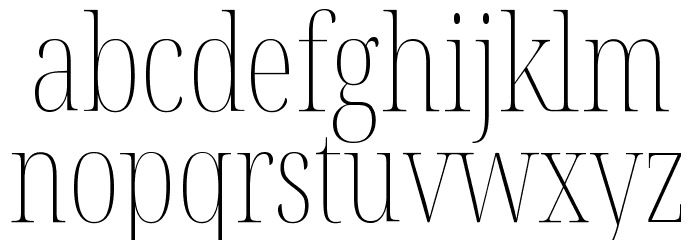 Noto Serif Display ExtraCondensed Thin Font LOWERCASE