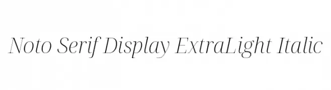Noto Serif Display ExtraLight Italic  font caratteri gratis