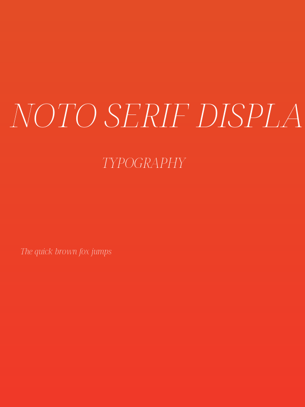 Noto Serif Display ExtraLight Italic Poster