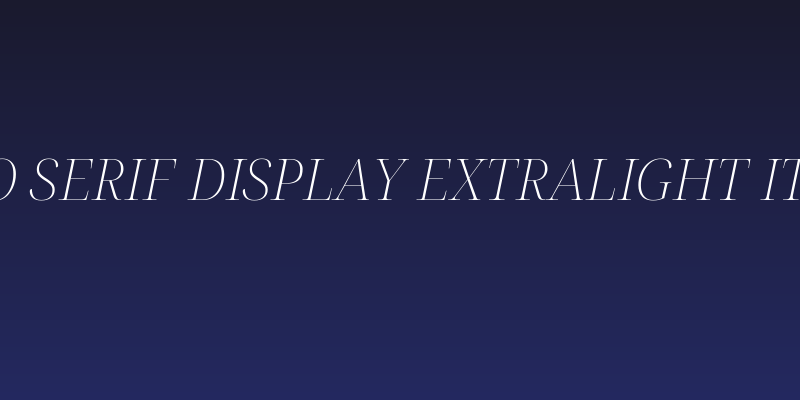 Noto Serif Display ExtraLight Italic Social Header