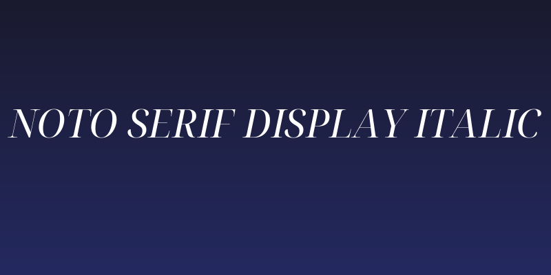 Noto Serif Display Italic Social Header