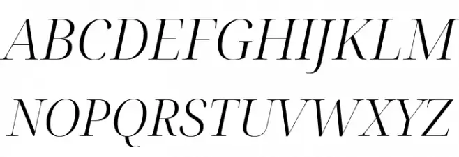 Noto Serif Display Light Italic फ़ॉन्ट अपरकेस