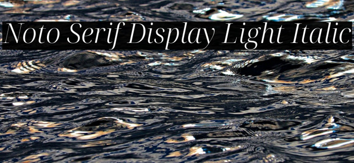 Noto Serif Display Light Italic Font examples