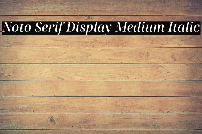 Noto Serif Display Medium Italic Font examples