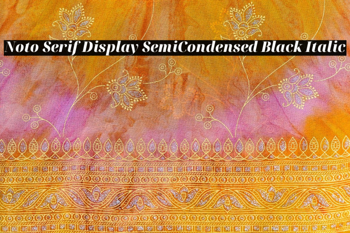 Noto Serif Display SemiCondensed Black Italic Example 2