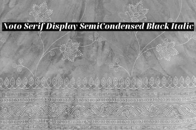Noto Serif Display SemiCondensed Black Italic Font examples