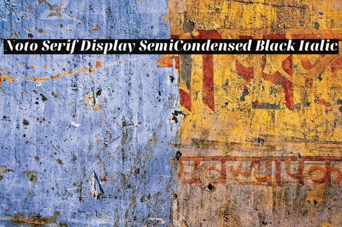 Noto Serif Display SemiCondensed Black Italic Example 3