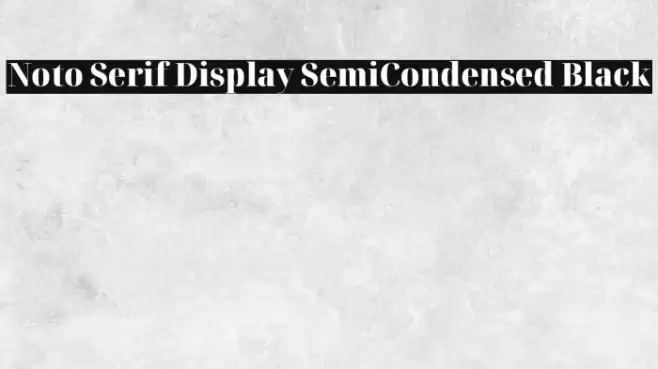 Noto Serif Display SemiCondensed Black Font examples