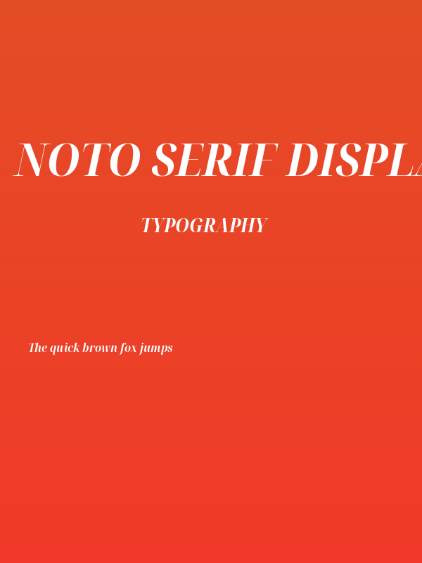 Noto Serif Display SemiCondensed Bold Italic Poster