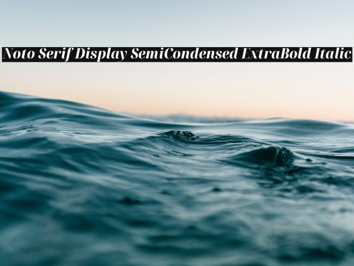 Noto Serif Display SemiCondensed ExtraBold Italic Font examples