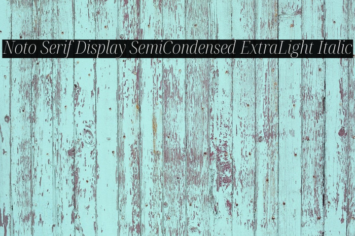 Noto Serif Display SemiCondensed ExtraLight Italic Font examples