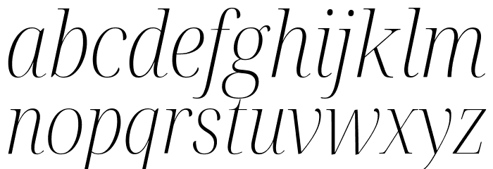 Noto Serif Display SemiCondensed ExtraLight Italic Font LOWERCASE