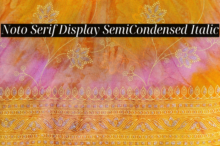 Noto Serif Display SemiCondensed Italic Font examples