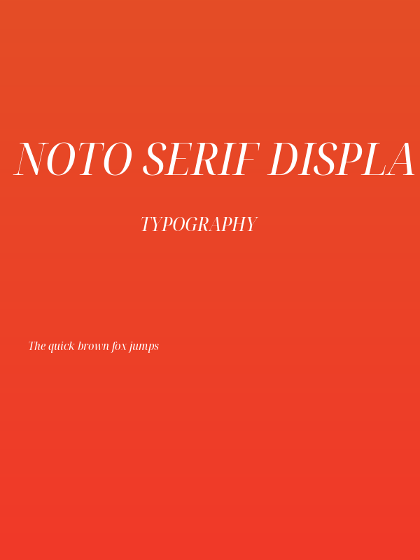 Noto Serif Display SemiCondensed Italic Poster