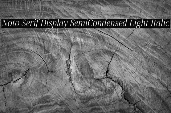 Noto Serif Display SemiCondensed Light Italic Font examples