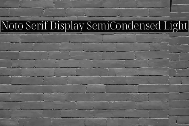 Noto Serif Display SemiCondensed Light Font examples