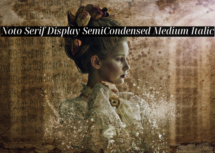 Noto Serif Display SemiCondensed Medium Italic Example 1