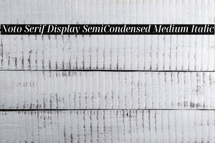 Noto Serif Display SemiCondensed Medium Italic Example 2