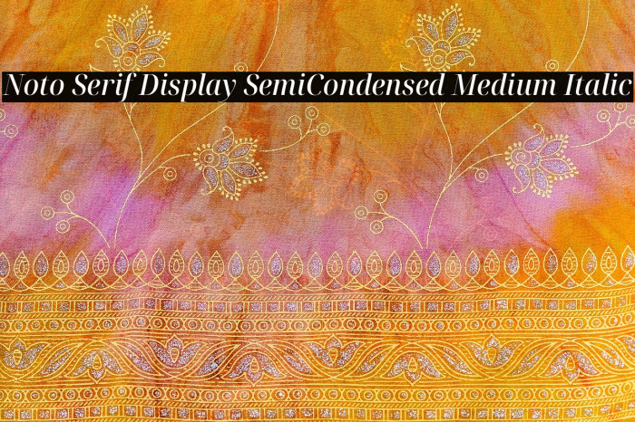 Noto Serif Display SemiCondensed Medium Italic Example 3