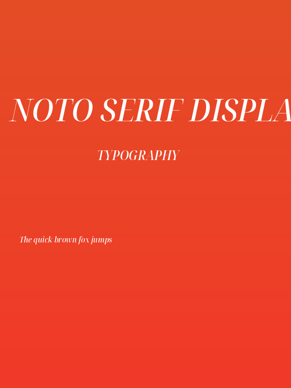 Noto Serif Display SemiCondensed Medium Italic Poster