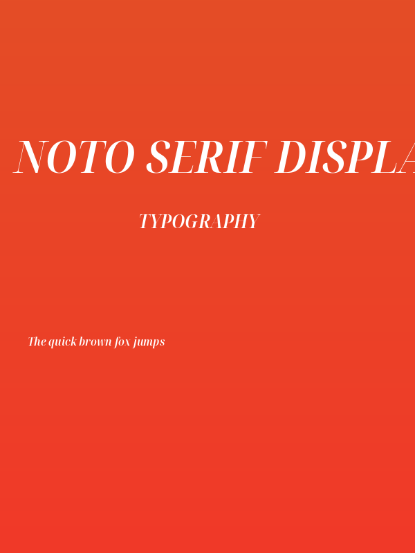 Noto Serif Display SemiCondensed SemiBold Italic Poster