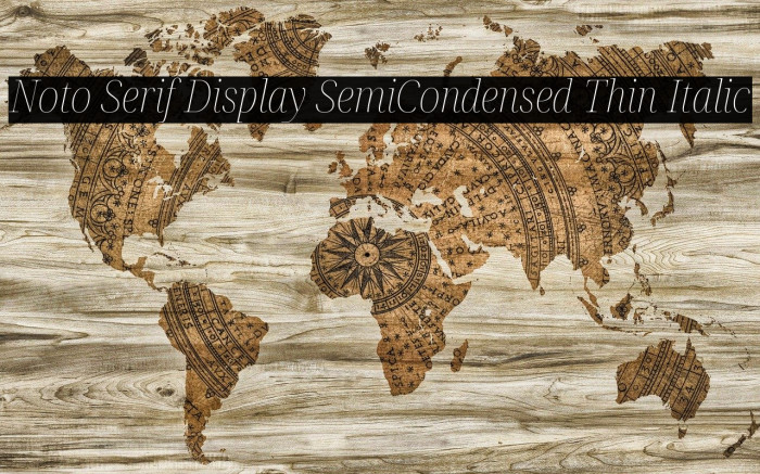 Noto Serif Display SemiCondensed Thin Italic Font examples