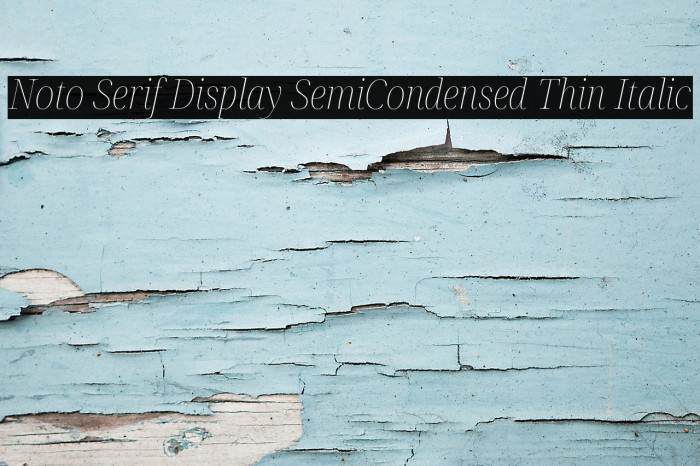 Noto Serif Display SemiCondensed Thin Italic Font examples