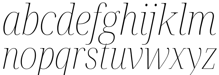 Noto Serif Display SemiCondensed Thin Italic Font LOWERCASE