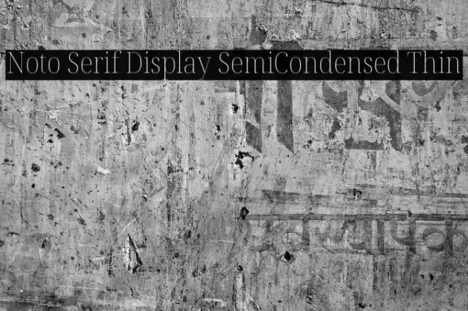 Noto Serif Display SemiCondensed Thin Font examples