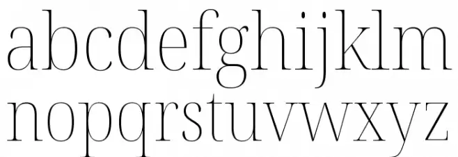 Noto Serif Display SemiCondensed Thin फ़ॉन्ट लोअरकेस