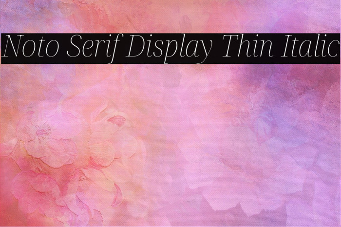 Noto Serif Display Thin Italic Font examples