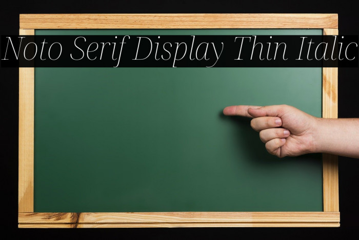 Noto Serif Display Thin Italic Font examples