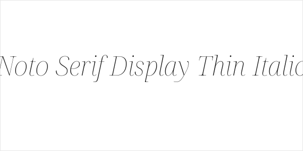Noto Serif Display Thin Italic Logo