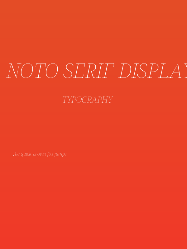 Noto Serif Display Thin Italic Poster