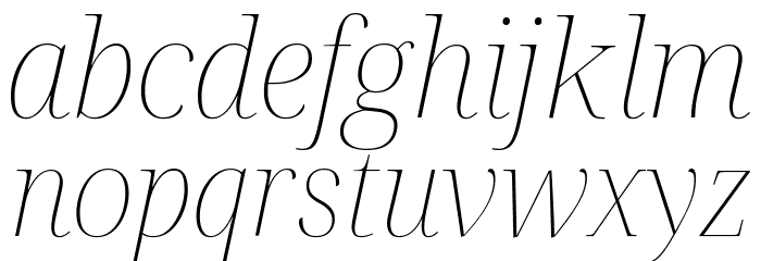 Noto Serif Display Thin Italic Font LOWERCASE