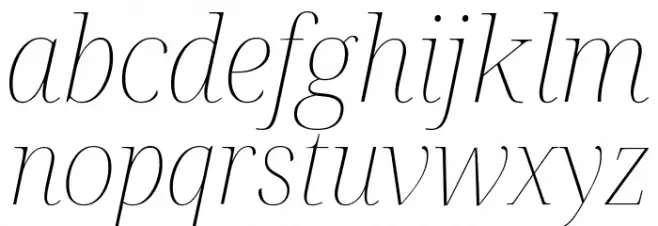 Noto Serif Display Thin Italic फ़ॉन्ट लोअरकेस