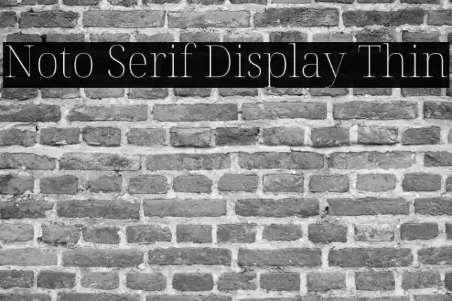 Noto Serif Display Thin Font examples