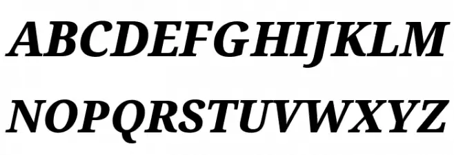 Noto Serif ExtraBold Italic Caratteri MAIUSCOLE
