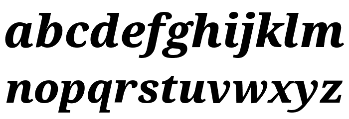 Noto Serif ExtraBold Italic Font LOWERCASE