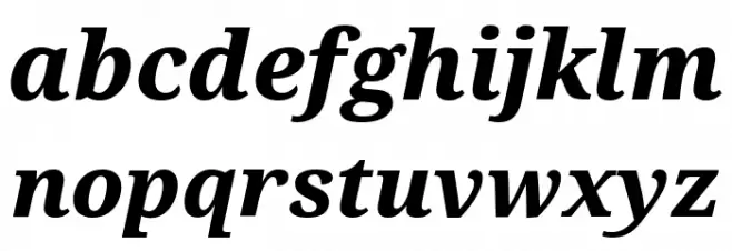 Noto Serif ExtraBold Italic फ़ॉन्ट लोअरकेस