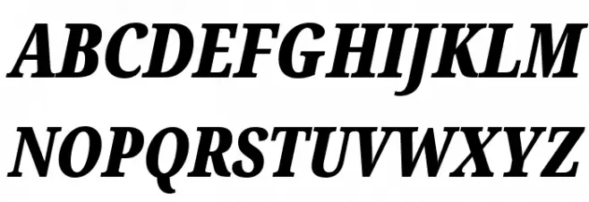 Noto Serif ExtraCondensed Black Italic फ़ॉन्ट अपरकेस