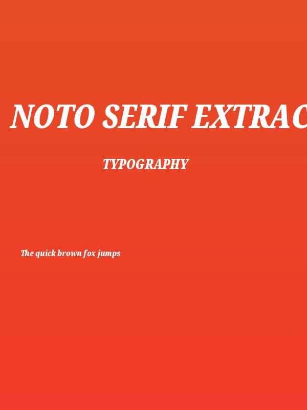 Noto Serif ExtraCondensed Black Italic Poster
