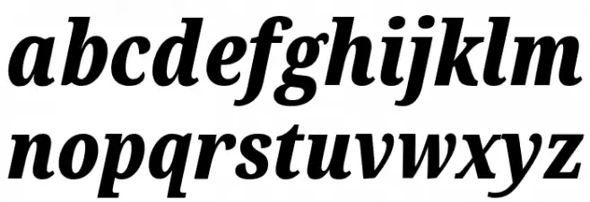Noto Serif ExtraCondensed Black Italic फ़ॉन्ट लोअरकेस